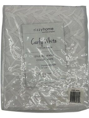 Rizzy Home Carly 100% Cotton King Sham 20" X 36" White Beautifully Designed